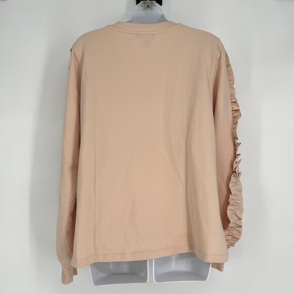 Jason Wu Beige‎ Ruffle Sleeve Sweatshirt M - Picture 4 of 8